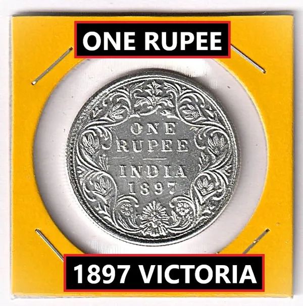 Silver-Plated_One_Rupee_1897_Victoria_Queen_British_India_Old_Coin