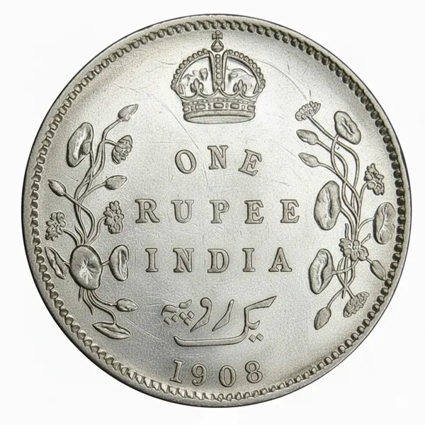 Silver-Plated_One_Rupee_1908_King_Edward_7Th_British_India_Old_Coin