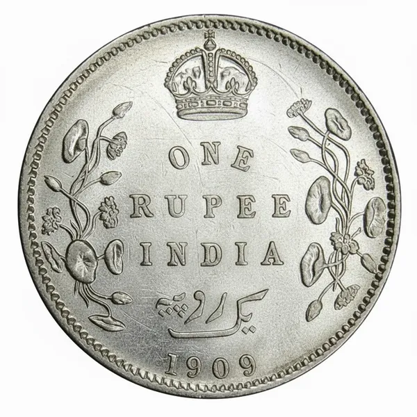 Silver-Plated_One_Rupee_1909_King_Edward_7Th_British_India_Old_Coin