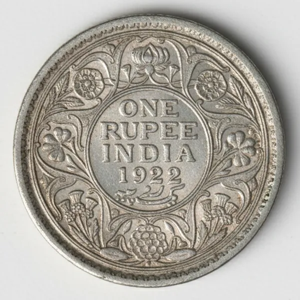 Silver-_Plated_One_Rupee_1922_King_George_5Th_British_India_Old_Coin