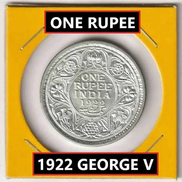 Silver-_Plated_One_Rupee_1922_King_George_5Th_British_India_Old_Coin