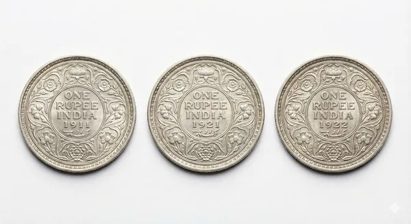 Silver-Plated_1_Rupee_1911_1921_1922_King_George_V_British_India_Old_3_Coins