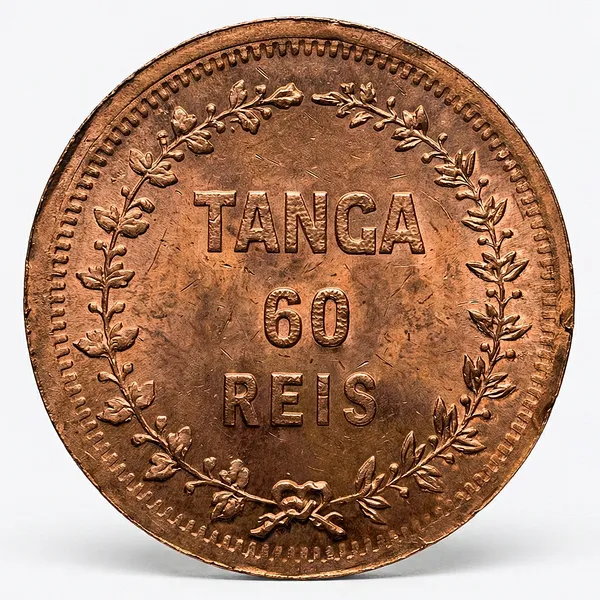 1_Tanga_60_Reis_1871_Portuguese_India_Old_Copper_Coin
