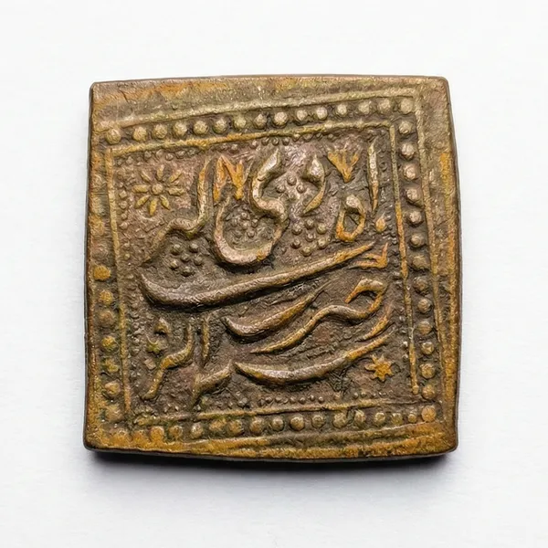 1_Tanka_Mughal_Akbar_Ancient_India_Old_And_Rare_Square_Coin