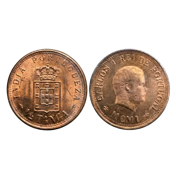 1/2_Tanga_1871_King_Luíz_I_Portugal_India_Old_Copper_Coin
