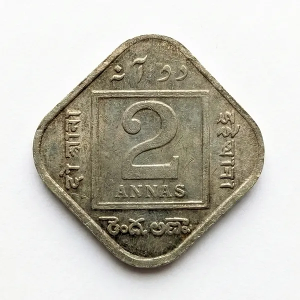 2_Annas_1918_King_George_V_British_India_Old_Fancy_Coin
