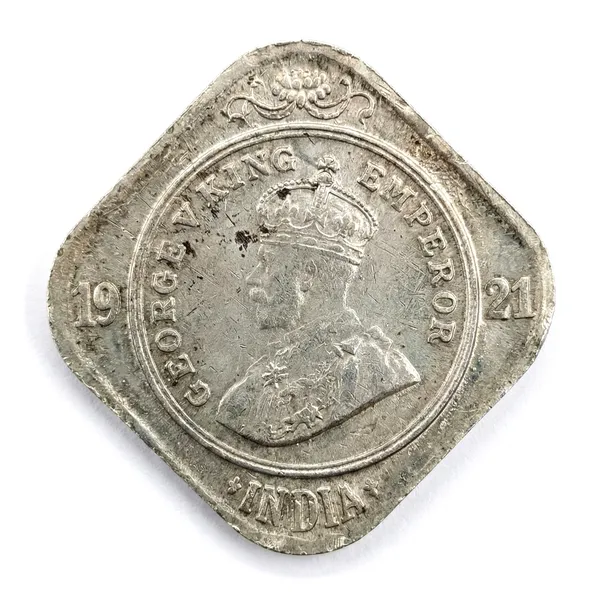2_Annas_1921_King_George_V_British_India_Old_Fancy_Coin