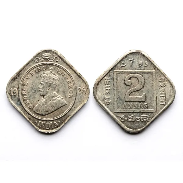 2_Annas_1926_King_George_V_British_India_Old_Fancy_Coin