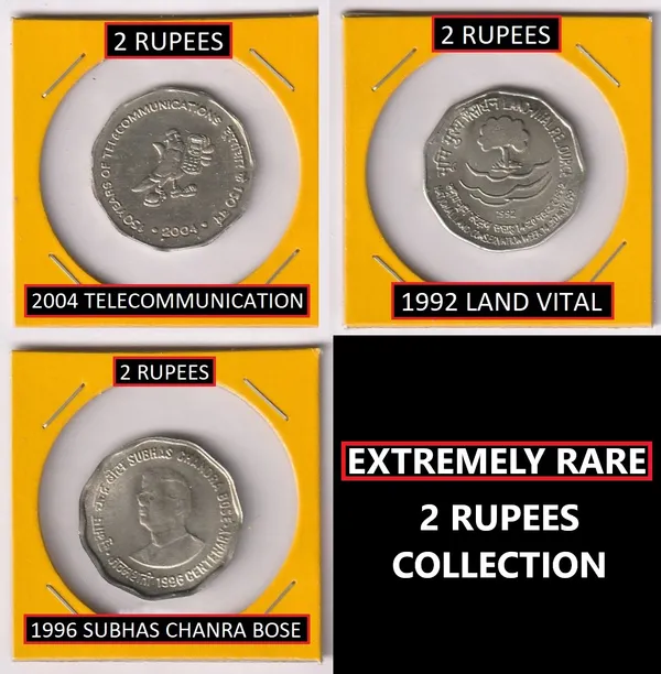 2Rs_1992_Land_Vital_1996_Subash_2004_Telecommunication_Fantasy/Replica_3_Coins