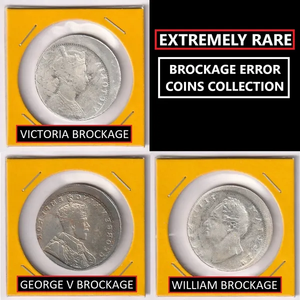 Plated_3_Coins_Of_Brockage_Error_1_Rupee_British_India_Old_Coin