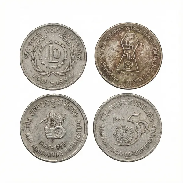 5_Rupees_4_Different_Commemorative_India_Old_And_Rare_Coins