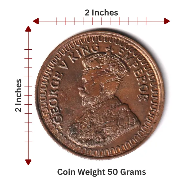 50_Grams_1_Anna_1818_King_George_5Th_India_Copper_Old_Coin