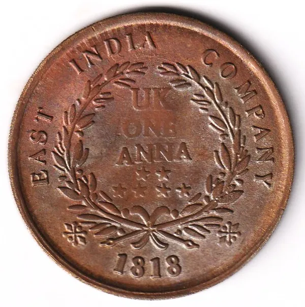 50_Grams_1_Anna_1818_King_George_5Th_India_Copper_Old_Coin