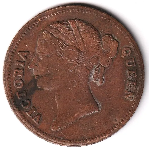 50_Grams_1_Anna_1818_Victoria_Queen_Head_India_Copper_Old_Coin