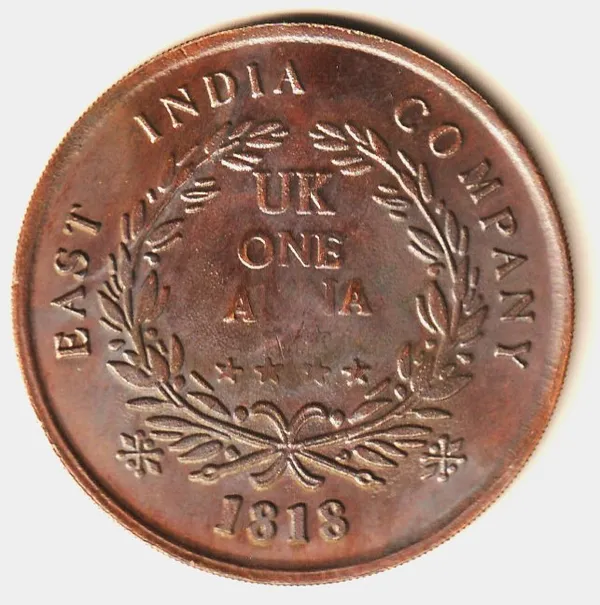 50_Grams_1_Anna_1818_Sach_Bolo_Sach_Tolo_Hanuman_India_Copper_Old_Coin