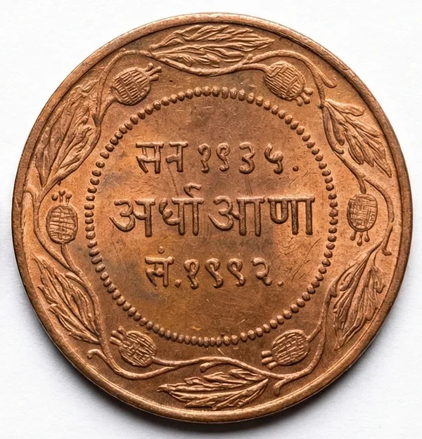 Half_Anna_1935_Yashwant_Rao_Ii_Indore_State_India_Old_Copper_Coin