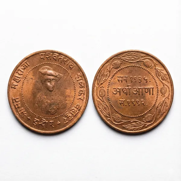Half_Anna_1935_Yashwant_Rao_Ii_Indore_State_India_Old_Copper_Coin