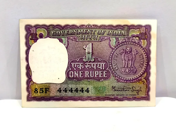 444444_Fancy_Series_1_Rupee_(Random_Year)_India_old_Blue_Note