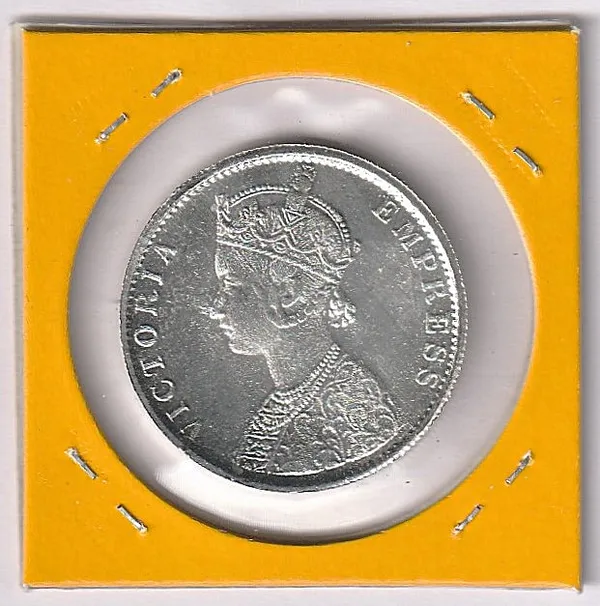 Silver-Plated_Bikanir_State_1_Rupee_1892-1897_Victoria_British_India_Old_Coin