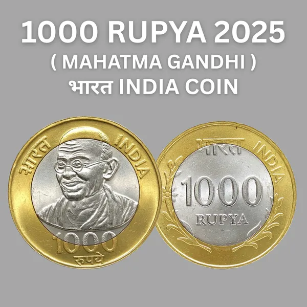 1000_Rupee_Mohandas_Gandhi_Indian_Fantasy_Limited_Rare_Gold-plated_&__Silver-Plated_Coin