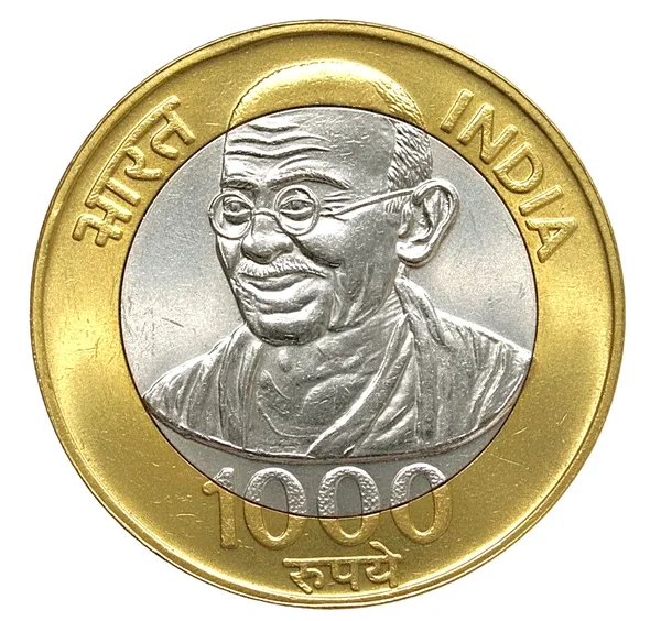 1000_Rupee_Mohandas_Gandhi_Indian_Fantasy_Limited_Rare_Gold-plated_&__Silver-Plated_Coin