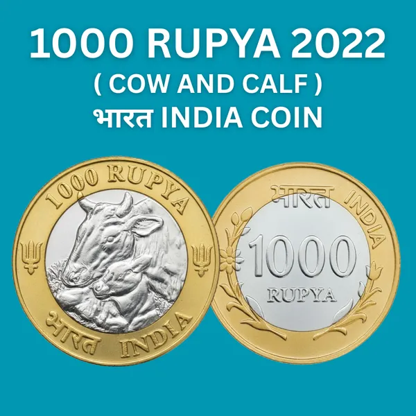 Gold_/__1000_Rupee_Cow_Animal'S_Love_India_Fantasy_Limited_Rare_Coin