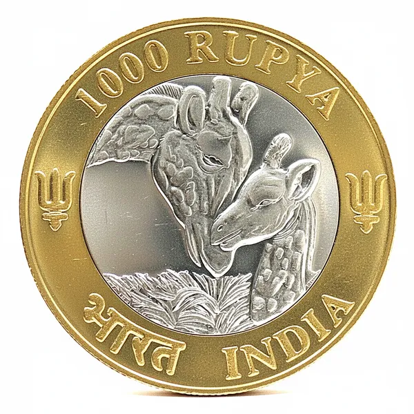 Gold_/__1000_Rupees_2025_Giraffe_Animal'S_Love_India_Fantasy_Limited_Rare_Coin