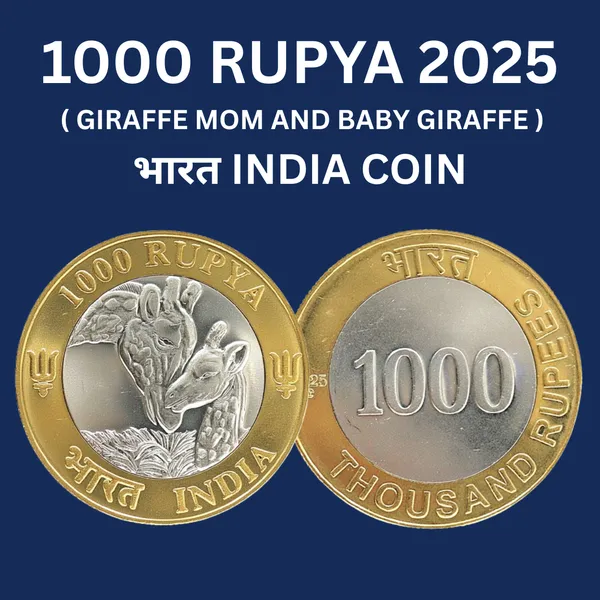 Gold_/__1000_Rupees_2025_Giraffe_Animal'S_Love_India_Fantasy_Limited_Rare_Coin