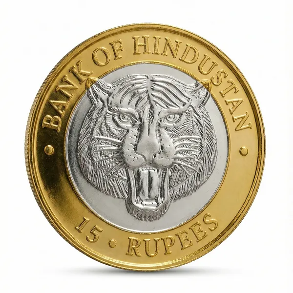 Silver-Plated__&_Gold_Plated_Bi-Metallic_15_Rs_1907_Tiger_Edward_7Th_India_Coin