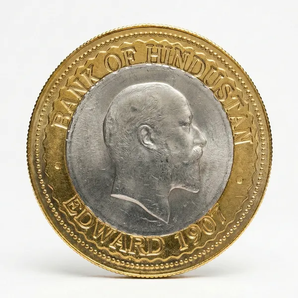 Silver-Plated__&_Gold_Plated_Bi-Metallic_15_Rs_1907_Tiger_Edward_7Th_India_Coin