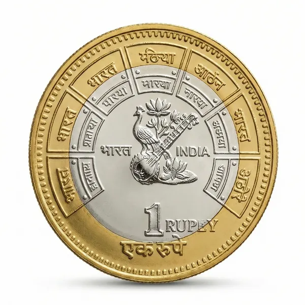 Silver-Plated_&_Gold_Plated_Bi-Metallic_1_Rupay_1949-97_Mahatma_Gandhi_India_Coin