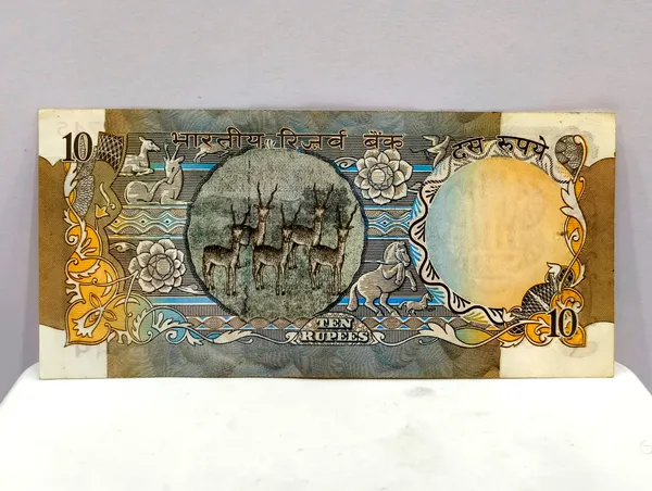 Blue_10_Rupees_(Random_Sign)_5_Standing_Deer_-_India_old_Note