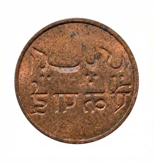Brockage_Error_1_Pie_1831-1835_Bengal_Presidency_British_India_Old_Fancy_Coin