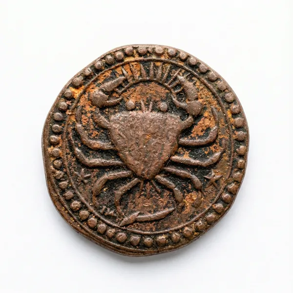Crab_Symbol_Zodiac/Rashi_Ancient_India_Old_Copper_Coin
