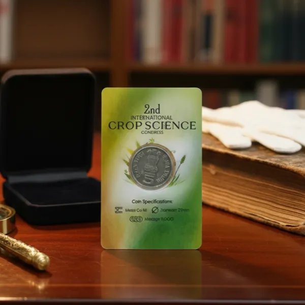 5_Rupees_1996_Crop_Science_Replica/Educational_Coin_With_Card