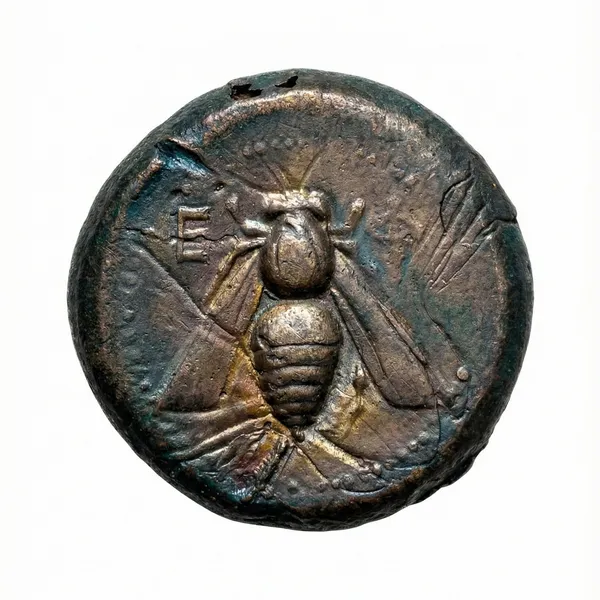 Bee_&_Deer_Featuring_Ancient_India_Old_Copper_Rare_Coin