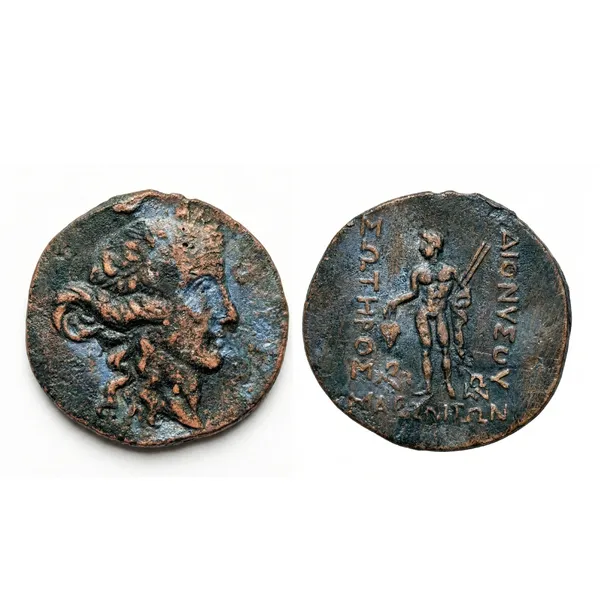 Right_Facing_Man_Roman_Ancient_India_Old_Copper_Rare_Coin