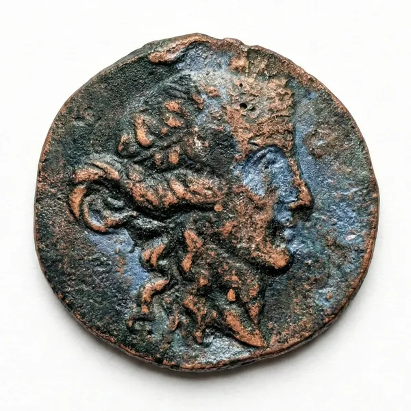 Right_Facing_Man_Roman_Ancient_India_Old_Copper_Rare_Coin