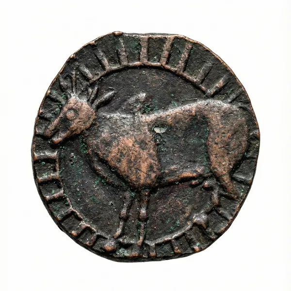 Ancient_Taurus/Cow_Zodiac_Sign_India_Old_And_Rare_Copper_Coin