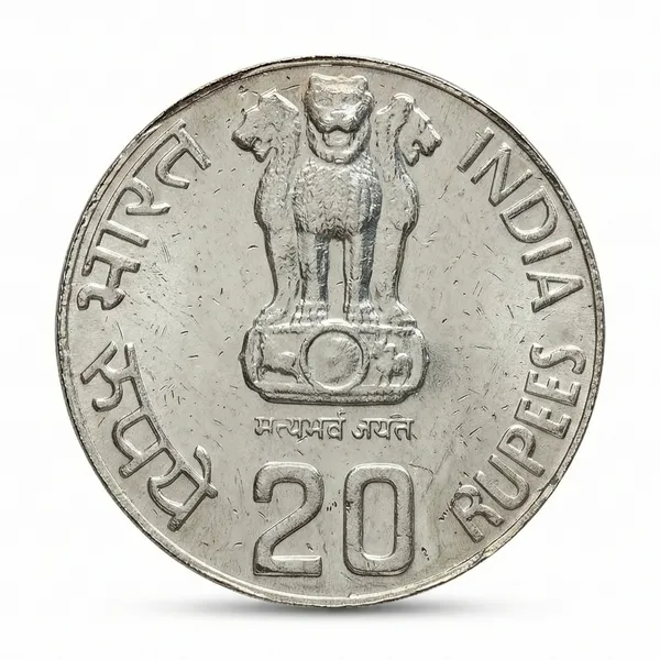 Silver-Plated_20_Rupees_1986_Fisheries_India_Old_Coin