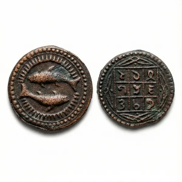 Pisces/Fish_Zodiac_Sign_Ancient_India_Old_Copper_Coin