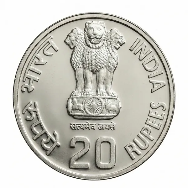 Silver-Plated_20_Rupees_1869-1948_Mahatma_Gandhi_India_Old_Fantasy_Coin