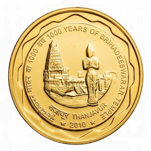 Gold_Plated_100_Grams_1000_Rupees_2010_Brihadeeswarar_Temple_Fantasy_Coin