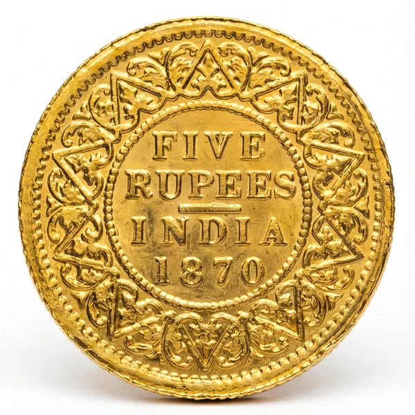 Gold_Plated_5_Rupees_1870_Victoria_British_India_Fantasy_Coin