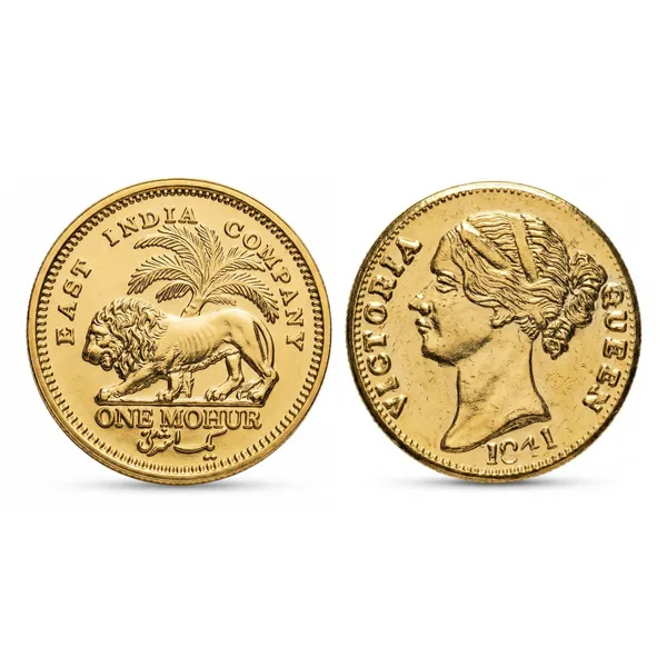 Gold_Plated_1_Mohur_1841_Victoria_British_India_Fantasy_Coin