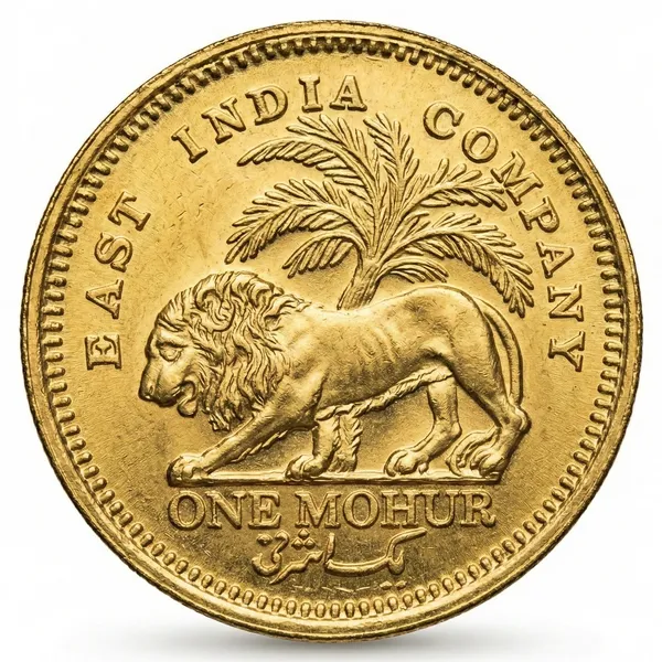 Gold_Plated_1_Mohur_1854_Victoria_Queen_British_India_Old_Fancy_Collecting_Coin