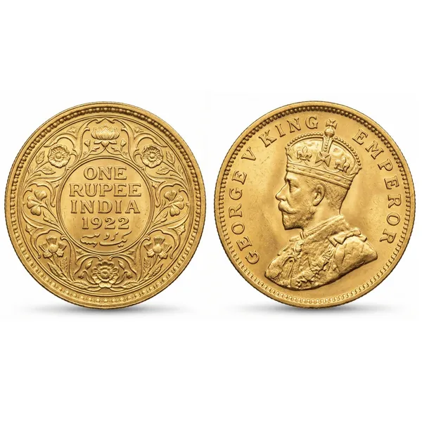 Gold_Plated_1_Rupee_1922_King_George_V_British_India_Fantasy_Coin