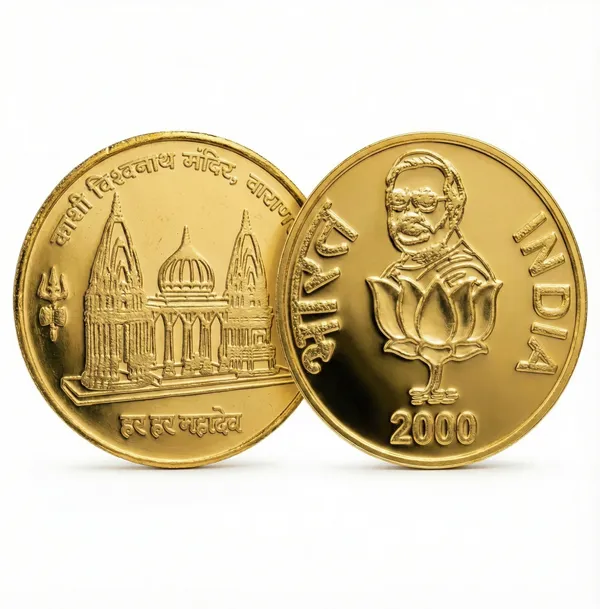 Gold_Plated_Lotus_2000_Rupees_Kashi_Vishwanath_Temple_Varanasi_Fantasy_Coin