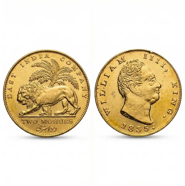 Gold_Plated_2_Mohur_1835_William_4Th_British_India_Fantasy_Coin