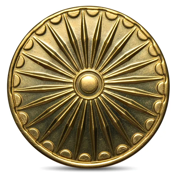 Gold_Plated_Chakra_&_Mahatma_Gandhi_Is_Superman_India_Old_Collecting_Coin